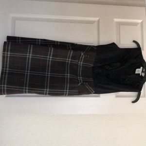 Plaid skirt black top dress